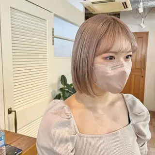 ミディアム カラー benji仙台所属・KOKI/ ボブ/ パーマ/透明感カラーのヘアスタイル