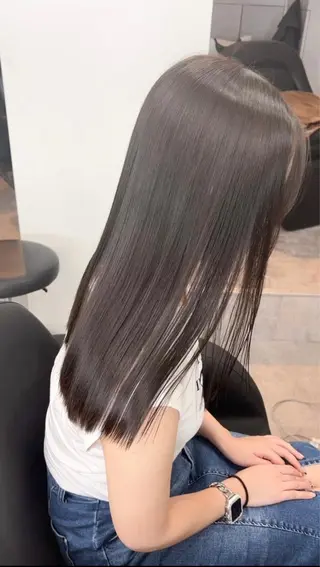 セミロング 銀座/髪質改善カラー 酸性ストレート🍎のヘアスタイル