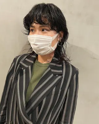 ミディアム カラー パーマ 優作 〜圧倒的信頼〜のヘアスタイル