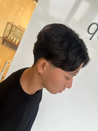 ショート パーマ メンズ qualiaクオリア クラモチ　タクミのヘアスタイル