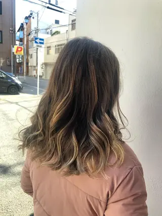 セミロング カラー 大阪長居🌱野見山 卓也のヘアスタイル