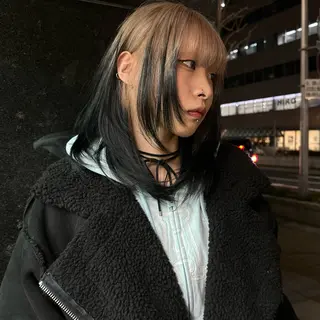 セミロング カラー mellow所属・顔周りデザイン/ ハイトーン/多田悠馬のヘアスタイル