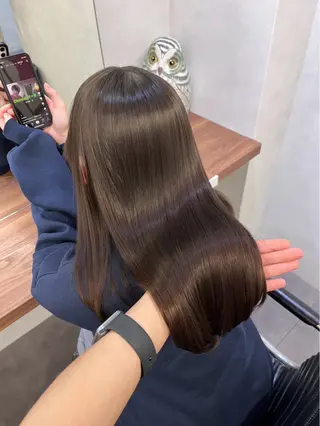 ロング 縮毛矯正モデル募集中 /西梅田/筒井大翔のヘアスタイル