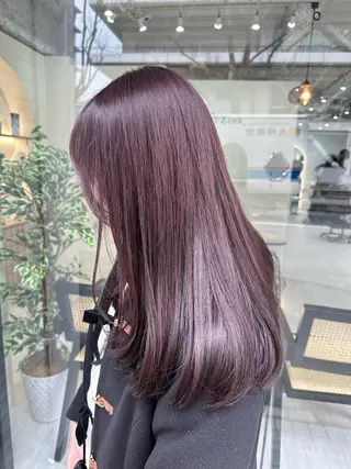 セミロング カラー 韓国ヘア顔周りカット 艶髪ベージュtamaのヘアスタイル