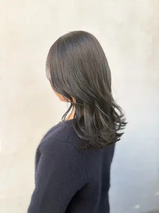ミディアム カラー ヘアアレンジ ブリーチなしで透明感 艶カラー【Ryo】のヘアスタイル