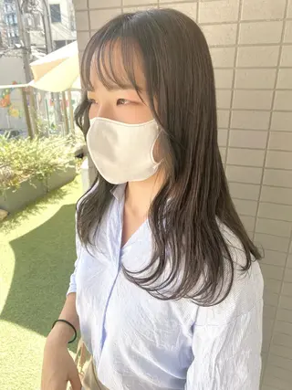 セミロング カラー 韓国×髪質改善カラー 💎hinaのヘアスタイル
