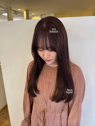 ロング カラー 長田 唯のヘアスタイル