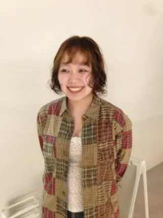 ミディアム パーマ nanoha ‪ ꪔ̤のヘアスタイル