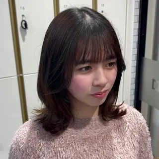 ミディアム ブリーチなしダブル カラー/暖色/麻咲のヘアスタイル