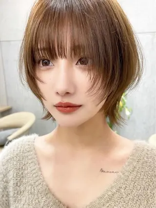 ショート ボブ特化型美容師/赤 み消しカラー/ももかのヘアスタイル