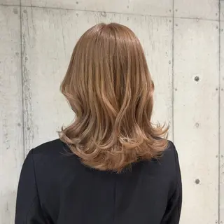 セミロング カラー 透明感/血色カラー/ 似合せレイヤー/ゆいのヘアスタイル