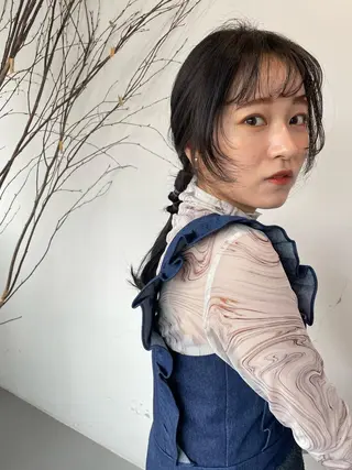 ロング ヘアアレンジ silo所属・silo MOKA 顔周りカット🦦のヘアスタイル