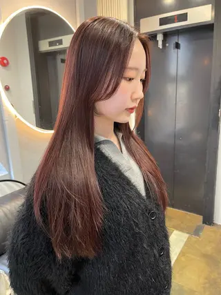 ロング カラー TATSUブリーチ/ ミルクティーベージュのヘアスタイル