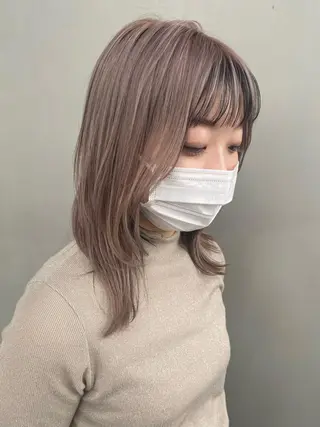 ミディアム aoi ♡グレージュ ・ベージュカラーのヘアスタイル