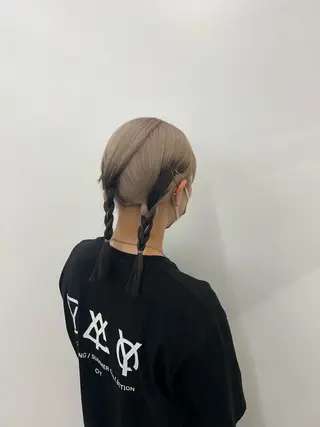 ミディアム カラー レイヤー/ボブ/透明 感カラー/佐藤奈由のヘアスタイル