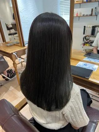 セミロング カラー 🥀韓国ヘア🥀 宮津真菜のヘアスタイル