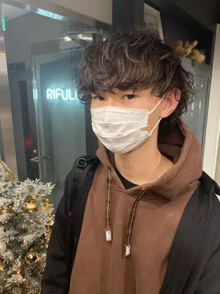 パーマ メンズ nishido ハイライト/海外ヘアのヘアスタイル