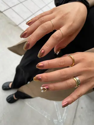 ロング カラー ヘアアレンジ キッズ ネイル マツエク・マツパ 福田 加奈のネイルデザイン