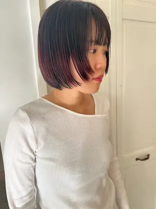 カラー ブリーチカラー🎀 韓国風/寺門美優のヘアスタイル