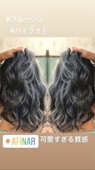 ロング カラー レイヤー/ウルフ ハイトーンhiroのヘアスタイル