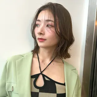 ミディアム ボブ/くびれボブ/ 髪質改善/Ru-kaのヘアスタイル