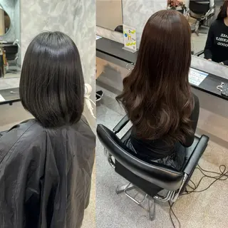 セミロング 濱川響太レディース カットモデルのヘアスタイル