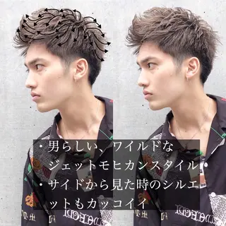 ショート パーマ メンズ 赤み消し🌿 透明感カラー🫧のヘアスタイル