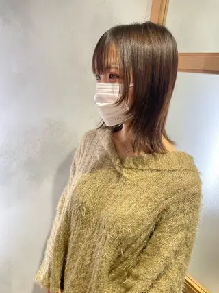 ミディアム カラー 髪質改善／パーマ カラー浅草 山本隼輔のヘアスタイル