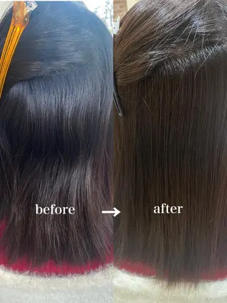 ミディアム 岡本 梨沙のヘアスタイル