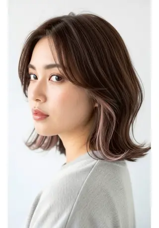ミディアム 橋本 茉保のヘアスタイル