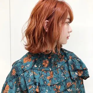 ミディアム カラー ケアブリーチ 坪井佑樹のヘアスタイル
