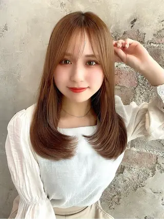 セミロング カラー パーマ ヘアアレンジ Surpass所属・🌈小顔似合わせ SHIHO🌈のヘアスタイル