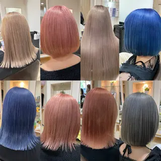 ミディアム 🌈派手髪ハイトーン 🌈鈴木亮太🌈のヘアスタイル