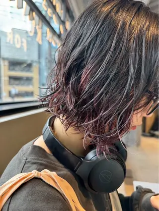 ミディアム カラー パーマ ROCAReTA FOR HAIR 千本丸太町店所属・なかがきはな/ボブ/ レイヤー/パーマのヘアスタイル