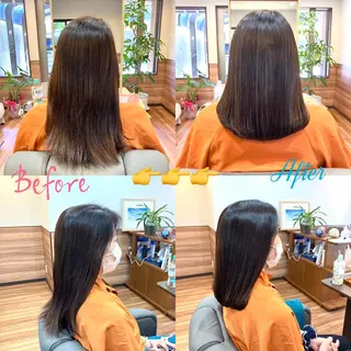 セミロング カラー Annon プライベートサロンのヘアスタイル