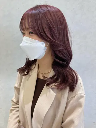 ミディアム カラー nono/パーマ /顔まわりカット🐈のヘアスタイル