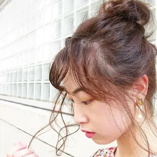 ヘアアレンジ ミディアム 天王寺髪質改善なら よしみさん✨のヘアスタイル