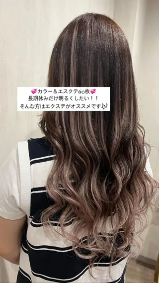セミロング カラー パーマ ヘアアレンジ メンズ キッズ ネイル マツエク・マツパ アイブロウ ♡🎀垢抜け透明感 カラーaomi🐇♡のヘアスタイル