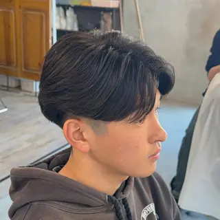 ショート パーマ センターパート職人 店長/TSUBASAのヘアスタイル