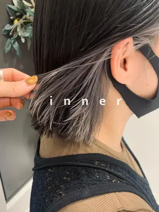 ミディアム カラー RINA🧤 デザインとボブのヘアスタイル