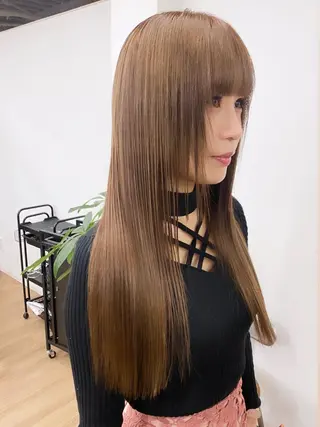 ロング カラー パーマ ヘアアレンジ メンズ キッズ ネイル マツエク・マツパ アイブロウ 韓国風×透明感カラー 髪質改善オタベシンヤのヘアスタイル