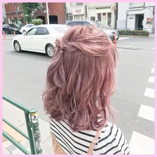 セミロング カラー SHIN/レイヤー カット×クロスパーマのヘアスタイル