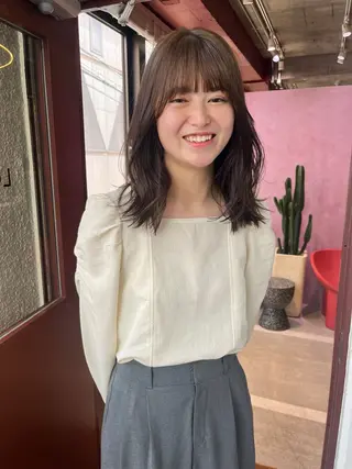 ミディアム カラー 似合わせレイヤー🍏 ★パーマ/ののかのヘアスタイル