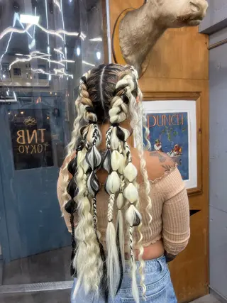 ロング ヘアアレンジ TNB TOKYO所属・エクステ/コーンロウ KURUMI⛓️🔥のヘアスタイル