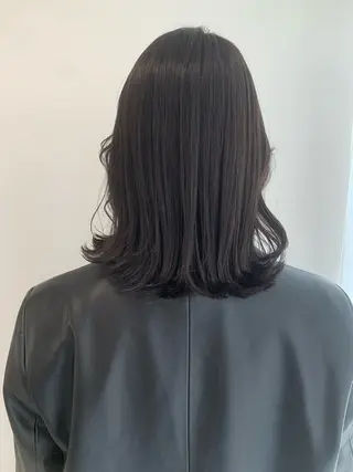 ミディアム カラー 松浦ゆずき 韓国/ 診断/ダウンパーマのヘアスタイル