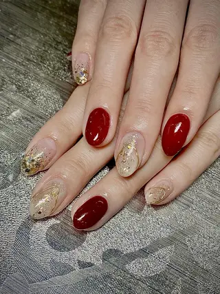 ネイル I-nailロング /ワンホン/キラキラのネイルデザイン