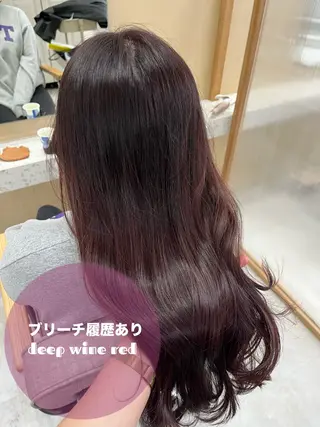 セミロング カラー ヘアアレンジ 🥀暖色韓国ヘア💕 保科侑花のヘアスタイル