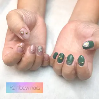 ネイル Rainbow nailsくろちゃんのネイルデザイン