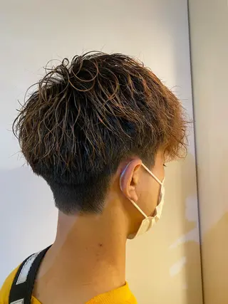 ショート パーマ メンズ 【明大前フェード/ メンズパーマ/岳】のヘアスタイル