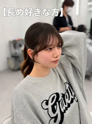 セミロング カラー 韓国ヘア/顔周り ヘアセット/加藤優里のヘアスタイル